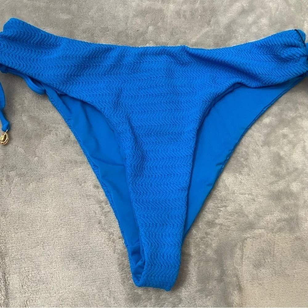 New! Bluebella Blue Shala High-Waist Ruched Tie Side Bikini Brief 10823